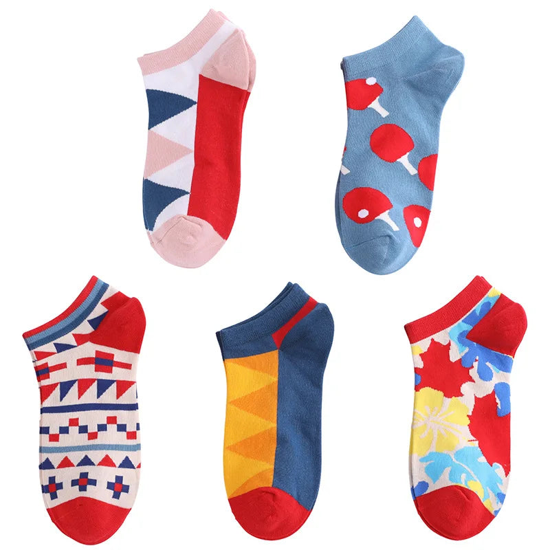 Men's Socks Cotton 5Pairs/lot High Quality Breathable Sweat-Absorbent Fashion Socks Shallow Mouth Boat Socks Spring Summer New