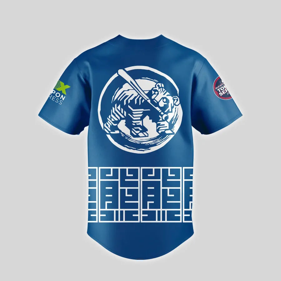 Limited Edition Blue Samurai Baseball Jersey – Authentic Design, Perfect For Fans!