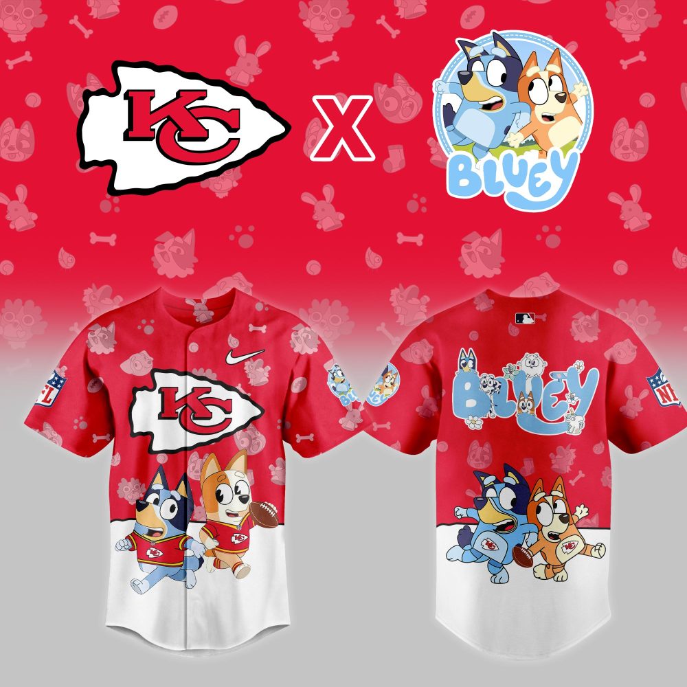 Red Kc X Bluey Kids' Jersey – Limited Edition Football Fun!